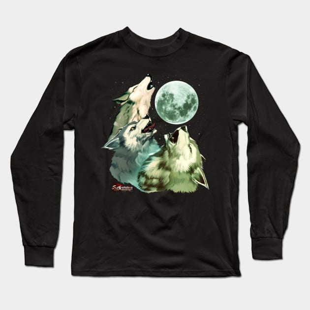 Red Horizon - 3 Power Moon Long Sleeve T-Shirt by JascoGames